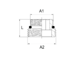 Nypel mosiężny, redukcyjny 3/4" x 1/2" z oringiem i stożkiem (rozdzielacz)