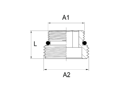 Nypel mosiężny, redukcyjny 3/4" x 1/2" z oringiem i stożkiem (rozdzielacz)