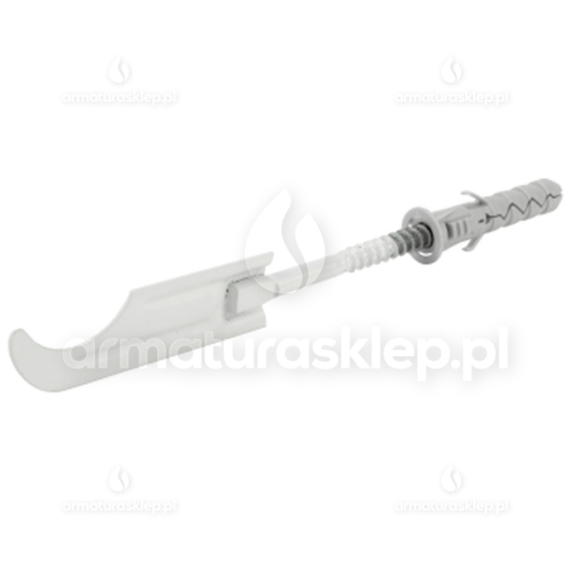 HAK grzejnika aluminiowego dyblowy, uchwyt, wieszak prosty KRÓTKI 18 cm