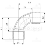 KOLANO miedziane 90° dwukielichowe 22mm VIEGA