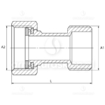 PÓŁŚRUBUNEK mosiężny UNIWERSALNY PROSTY 1/2"x1/2" mosiądz do kotła