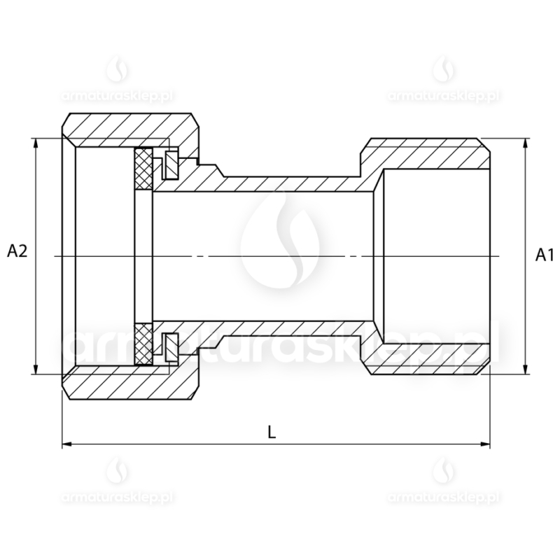 PÓŁŚRUBUNEK mosiężny UNIWERSALNY PROSTY 3/4"x3/4" mosiądz do kotła