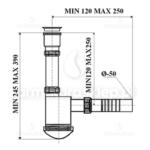 SYFON zlewu fi 50 zlewozmywaka 1-kom sitko 50 mm metalowe