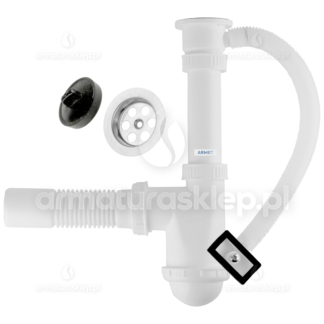 SYFON zlewu fi 50 zlewozmywaka 1-kom sitko 50 mm metalowe przelew