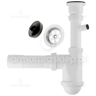 SYFON zlewu fi 50 zlewozmywaka 1-kom sitko 50 mm metalowe przyłącze pralki SYF031