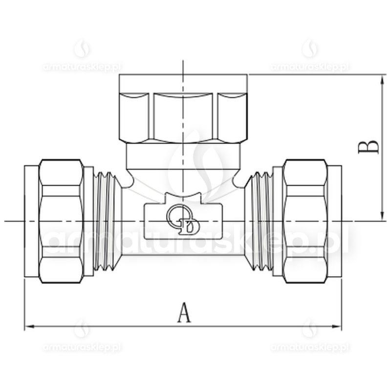 TRÓJNIK PEX skręcany GW 20 x 1/2 x 20