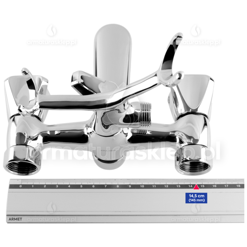Bateria STANDARD wannowa ścienna 145 mm
