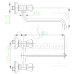 Bateria STANDARD zlewozmywakowa 145 mm wylewka 250