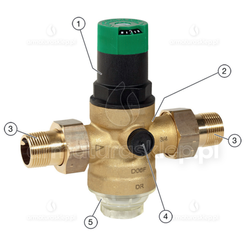 REDUKTOR CIŚNIENIA WODY BRAUKMANN DN20 3/4" D06F-3/4A ze śrubunkami