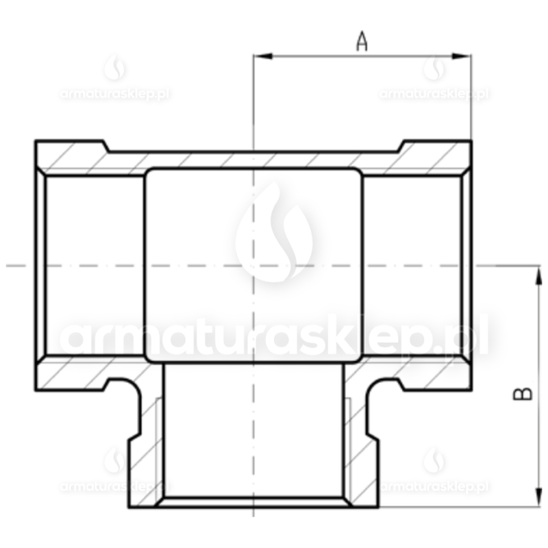 TRÓJNIK żeliwny czarny redukcyjny 1 x 1/2
