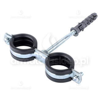 UCHWYT PODWÓJNY Z GUMĄ obejma do rur    3/8, 15-19 mm