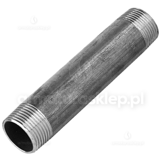 KRÓCIEC stalowy, czarny, gwint dwustronny 1/2" 40 cm sztucer