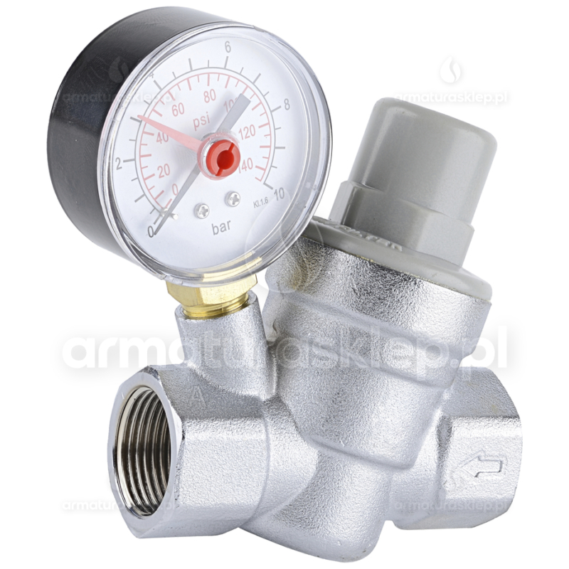 REDUKTOR CIŚNIENIA WODY DN20 3/4" z manometrem 10 bar