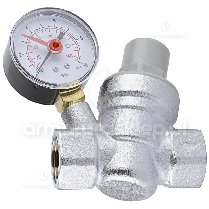 REDUKTOR CIŚNIENIA WODY DN20 3/4" z manometrem 10 bar