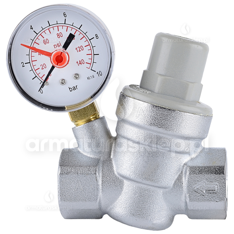 REDUKTOR CIŚNIENIA WODY DN20 3/4" z manometrem 10 bar
