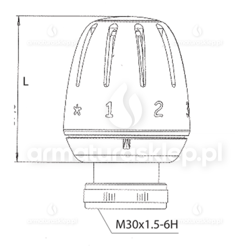 Głowica termostatyczna DIAMOND 403 M30x1,5-6H