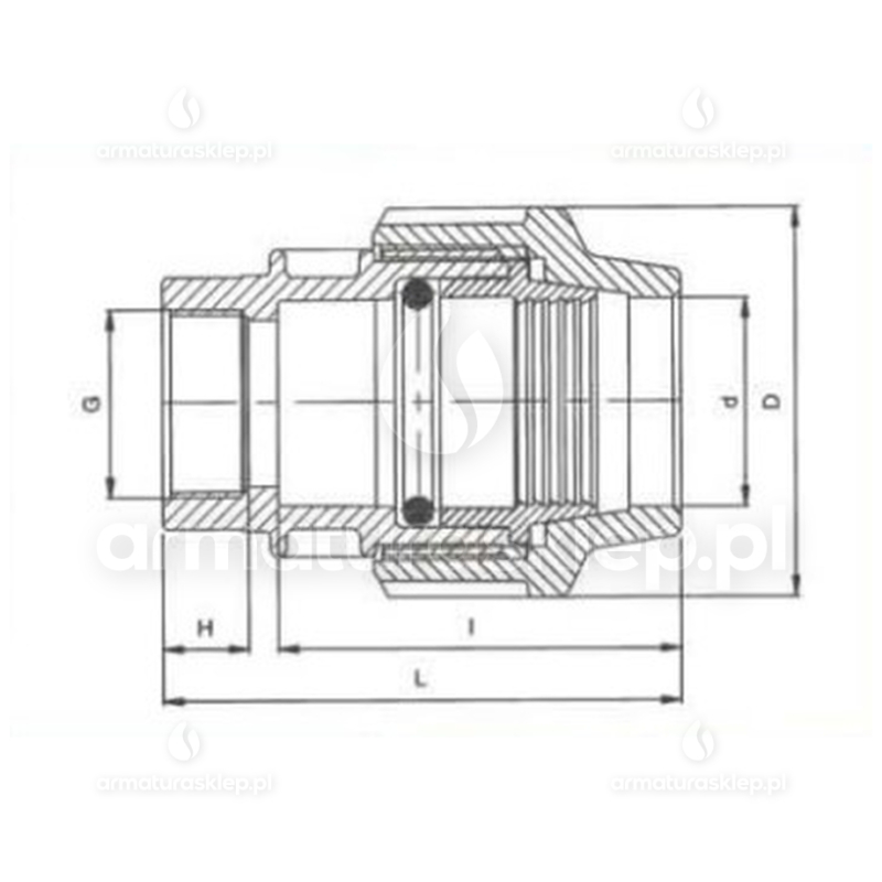 ZŁĄCZKA PE skręcana GW 32 x 3/4 prosta