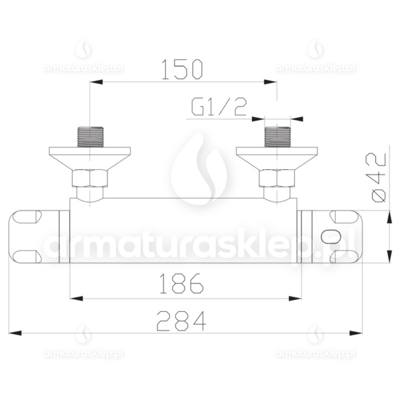 BATERIA termostatyczna BARBADOS natryskowa ścienna CLASSIC CHROM