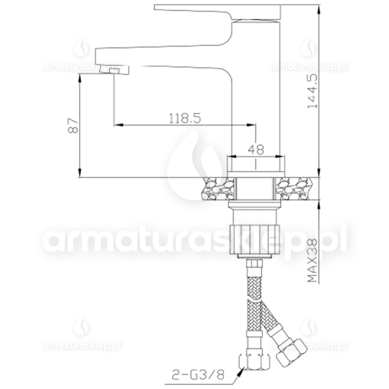 Bateria umywalkowa INVENA MIDNIGHT CZARNA/ZŁOTA