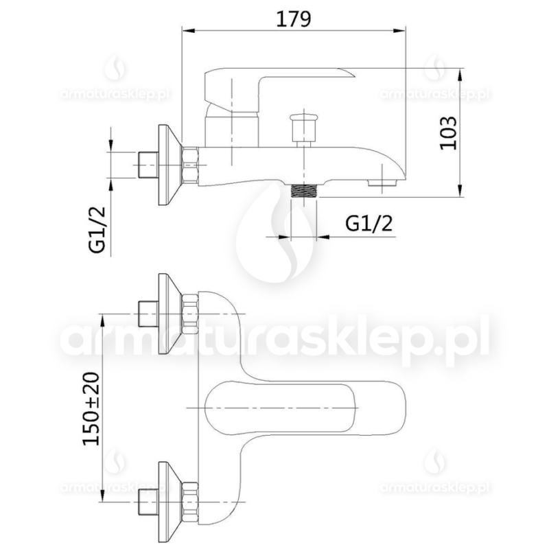 Bateria wannowa INVENA SIROS czarna