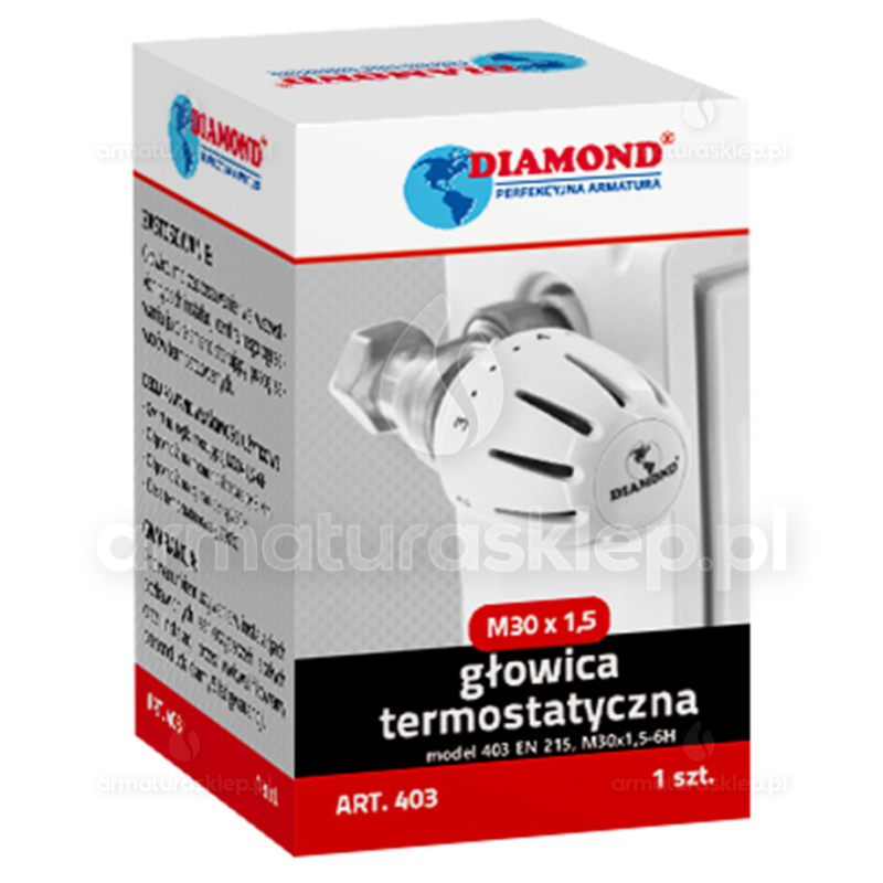 Głowica termostatyczna DIAMOND 403 M30x1,5-6H