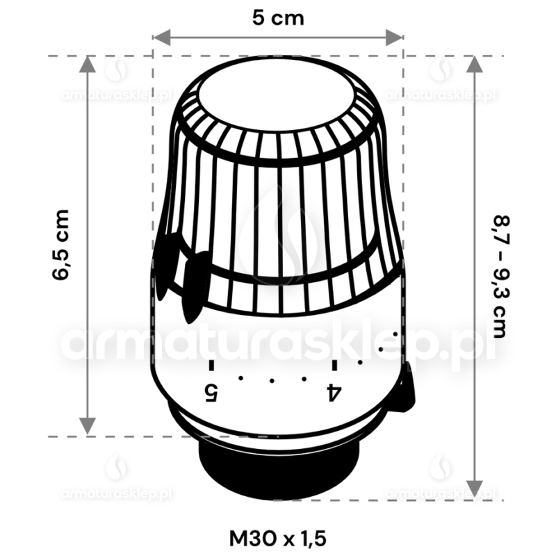 Głowica termostatyczna GOSHE T-03 M30x1,5