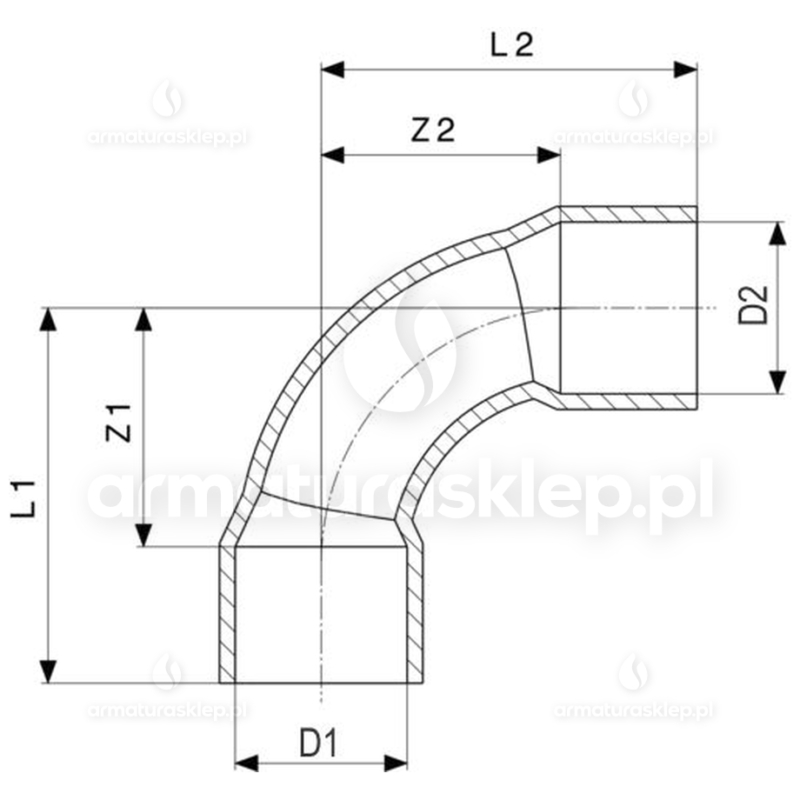 KOLANO miedziane 90° dwukielichowe 22mm VIEGA