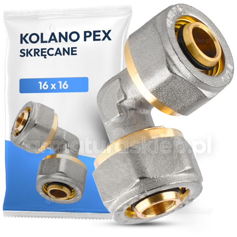 KOLANO PEX skręcane 16 mm ZŁĄCZKA ŁĄCZNIK