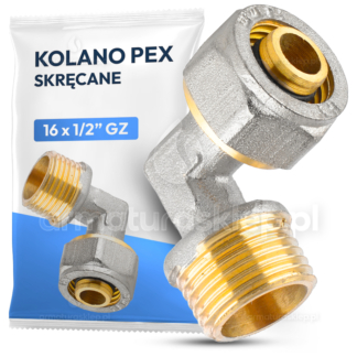 KOLANO PEX skręcane 16x1/2" GZ ZŁĄCZKA ŁĄCZNIK