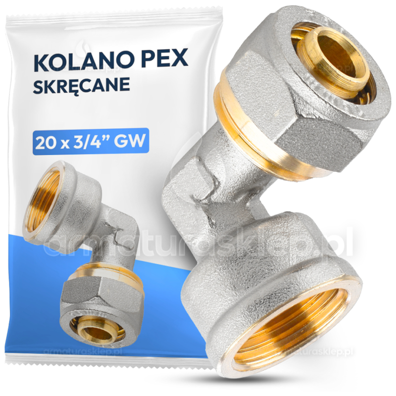 KOLANO PEX skręcane 20x3/4" GW ZŁĄCZKA ŁĄCZNIK