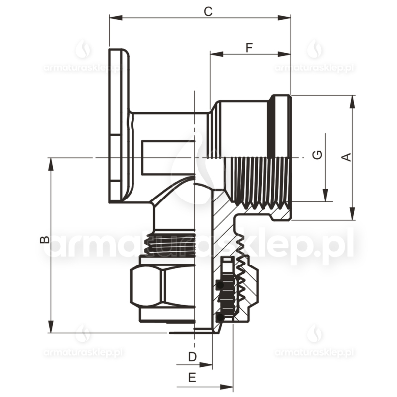 KOLANO PEX skręcane z łapami 16x1/2" GW ZŁĄCZKA ŁĄCZNIK WIESZAK UCHWYT