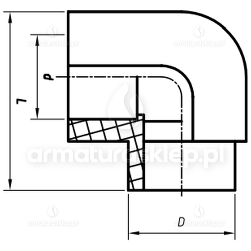 KOLANO PP-R zgrzewane nyplowe fi 16 mm kolanko