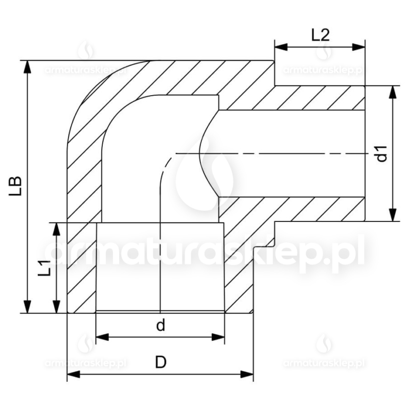 KOLANO PP-R zgrzewane nyplowe fi 20 mm kolanko