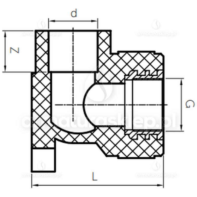 KOLANO PP-R zgrzewane z łapami fi 16 mm x 1/2 GW kolanko wieszak