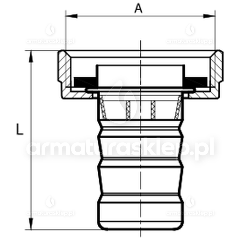 Końcówka zaworu czerpalnego 1/2" metalowa