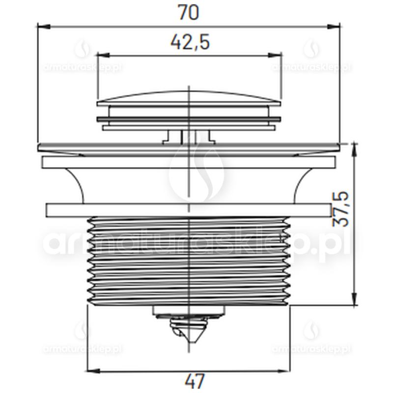 KOREK Spust brodzika uniwersalny KLIK-KLAK 6/4" S2033