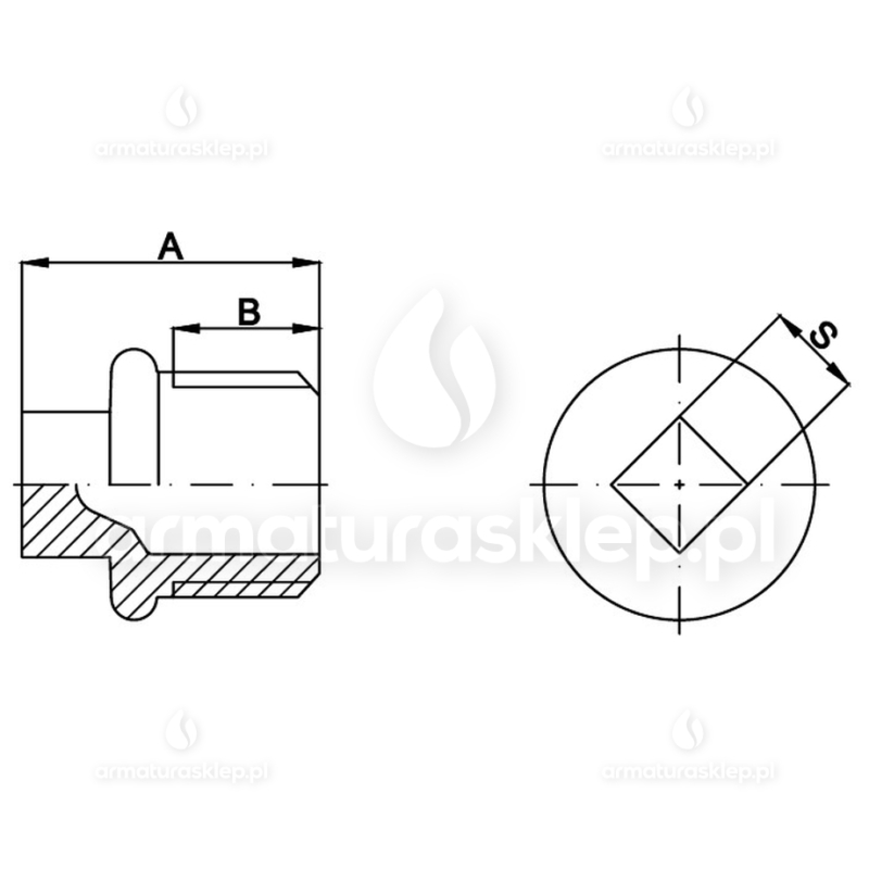 KOREK żeliwny ocynkowany 1/2" DN15 GZ