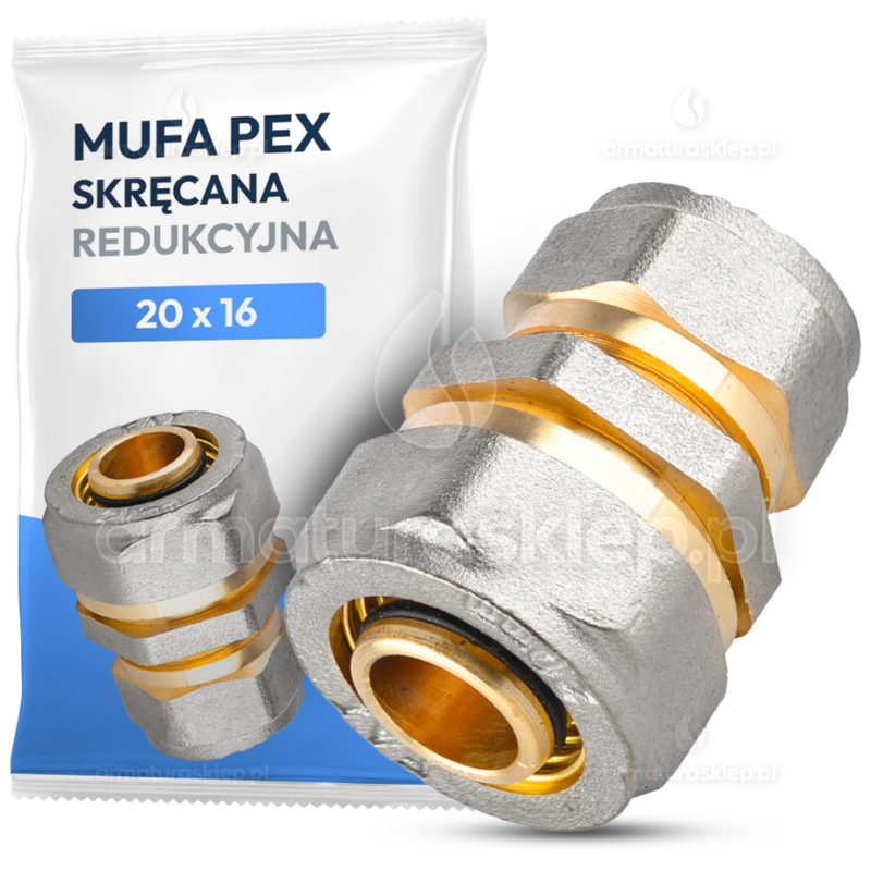 MUFA PEX skręcana redukcyjna 20x16 mm ZŁĄCZKA ŁĄCZNIK