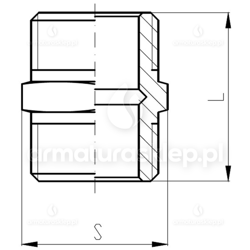 NYPEL żeliwny ocynkowany 3/8" DN10 GZ złączka