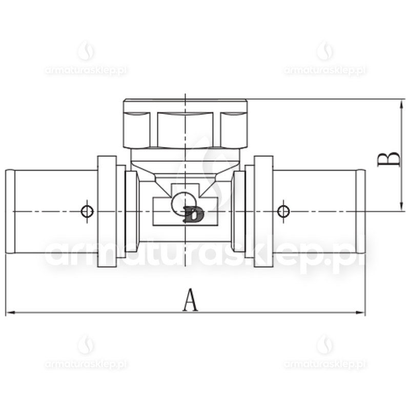 TRÓJNIK PEX zaprasowywany GW 20 x 1/2 PRESS