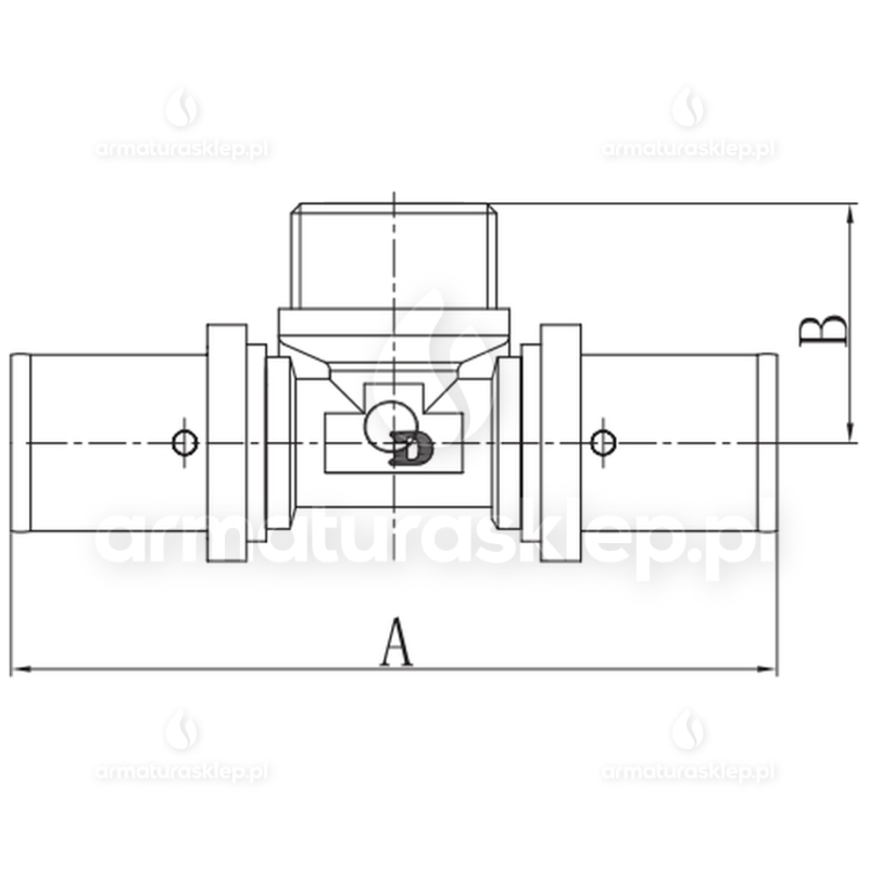 TRÓJNIK PEX zaprasowywany GZ 16 x 1/2 PRESS