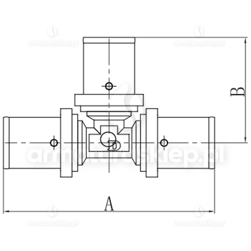 TRÓJNIK PEX zaprasowywany redukcyjny 20 x 20 x 16