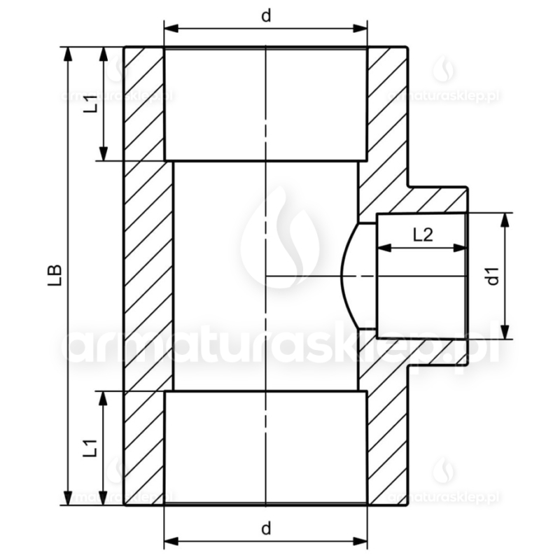 TRÓJNIK PP-R zgrzewany redukcyjny fi 25 x 20 x 25 trojak