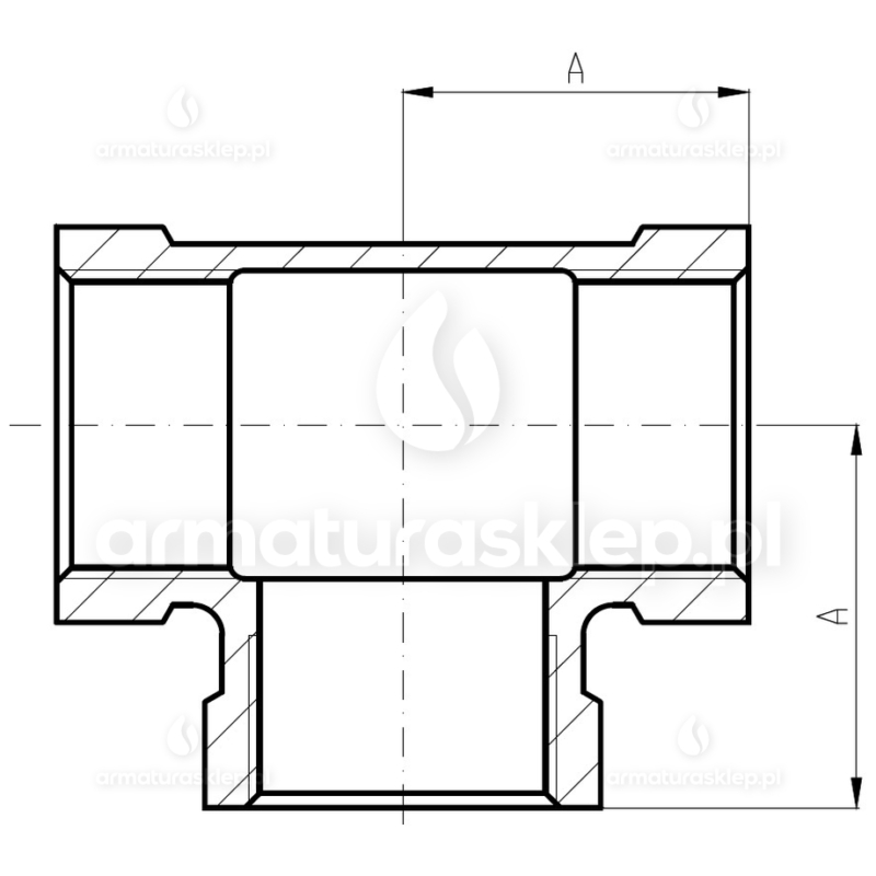 TRÓJNIK żeliwny ocynkowany redukcyjny 1 x 1/2