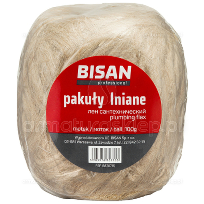 Włókno lniane 100 g pakuły konopie (motek)