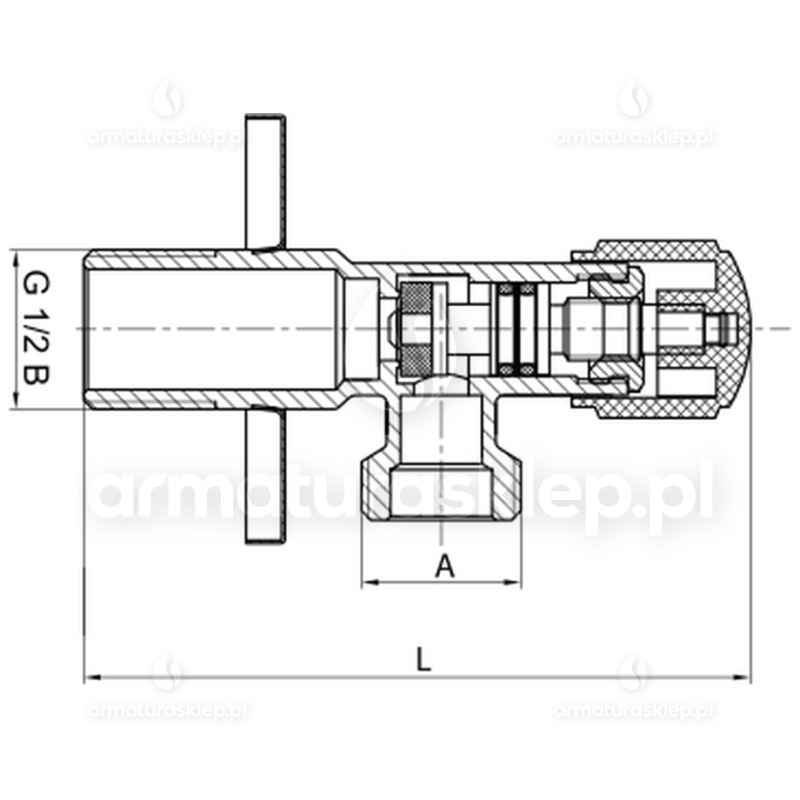 Zawór kątowy grzybkowy DIAMOND 1/2 x 3/8 CHROM