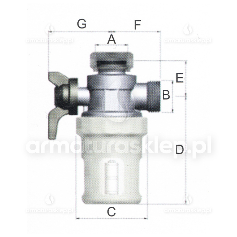 ZAWÓR kątowy, separator z filtrem magnetycznym i magnesem 3/4" do kotła