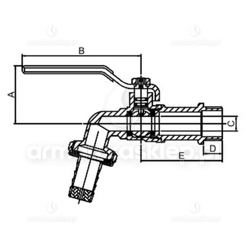 Zawór ogrodowy czerpalny 3/4 z końcówką kran