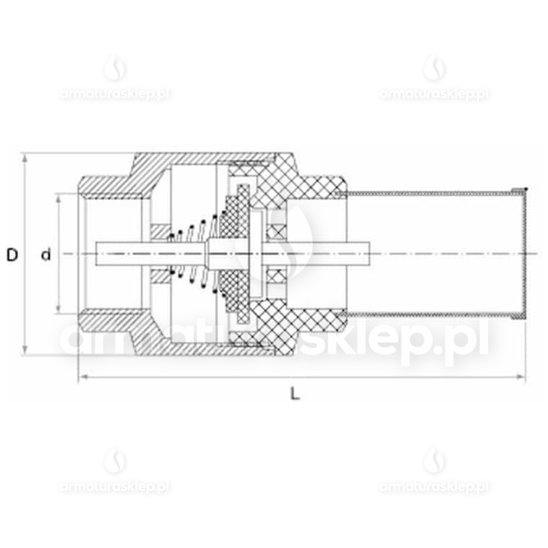 Zawór zwrotny mosiężny 1/2 z koszem ssącym 15 mm