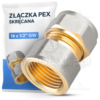 ZŁĄCZKA PEX skręcana 16x1/2" GW MUFA ŁĄCZNIK